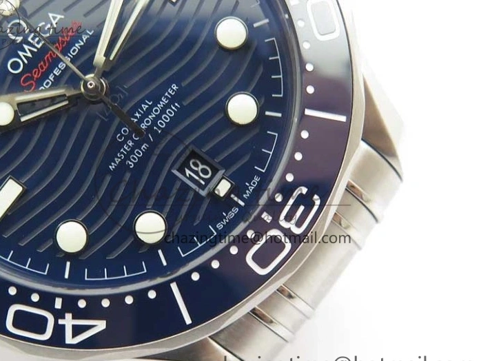 1228 Seamaster Diver 300M ORF 1:1 Best Edition Blue Ceramic Blue Dial on SS Bracelet A Breathable 7869